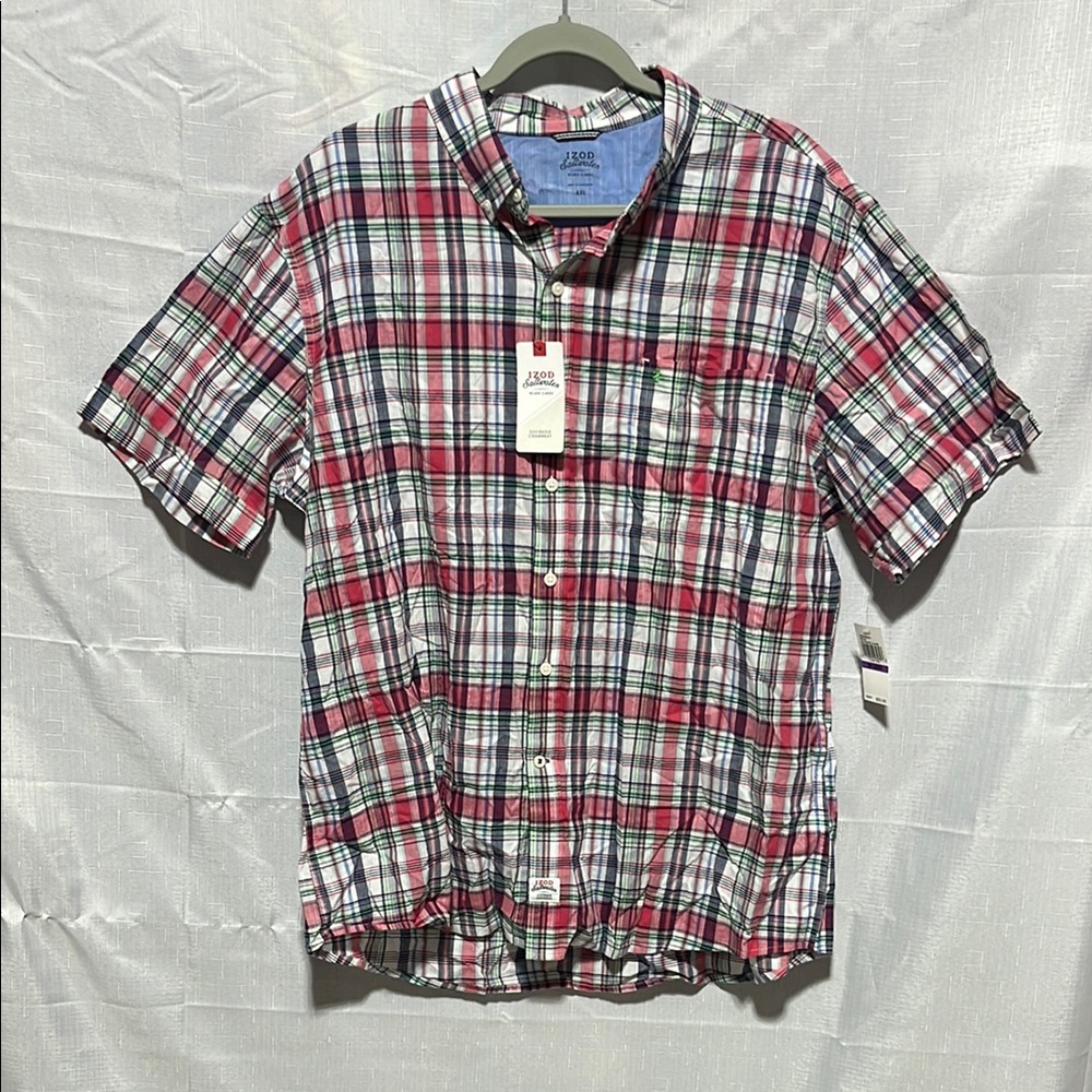 Izod Saltwater DockSide Chambray Plaid Buttondown NWT